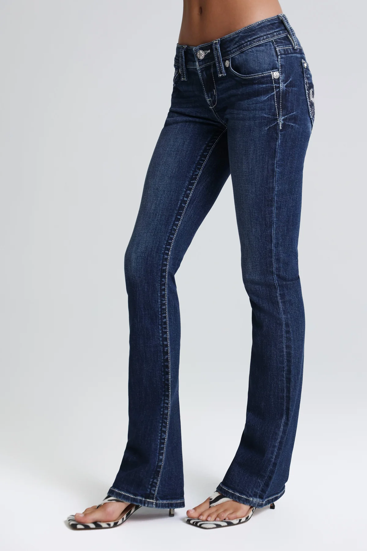 Can't Be Tamed Low Rise Bootcut Jeans - Image 3