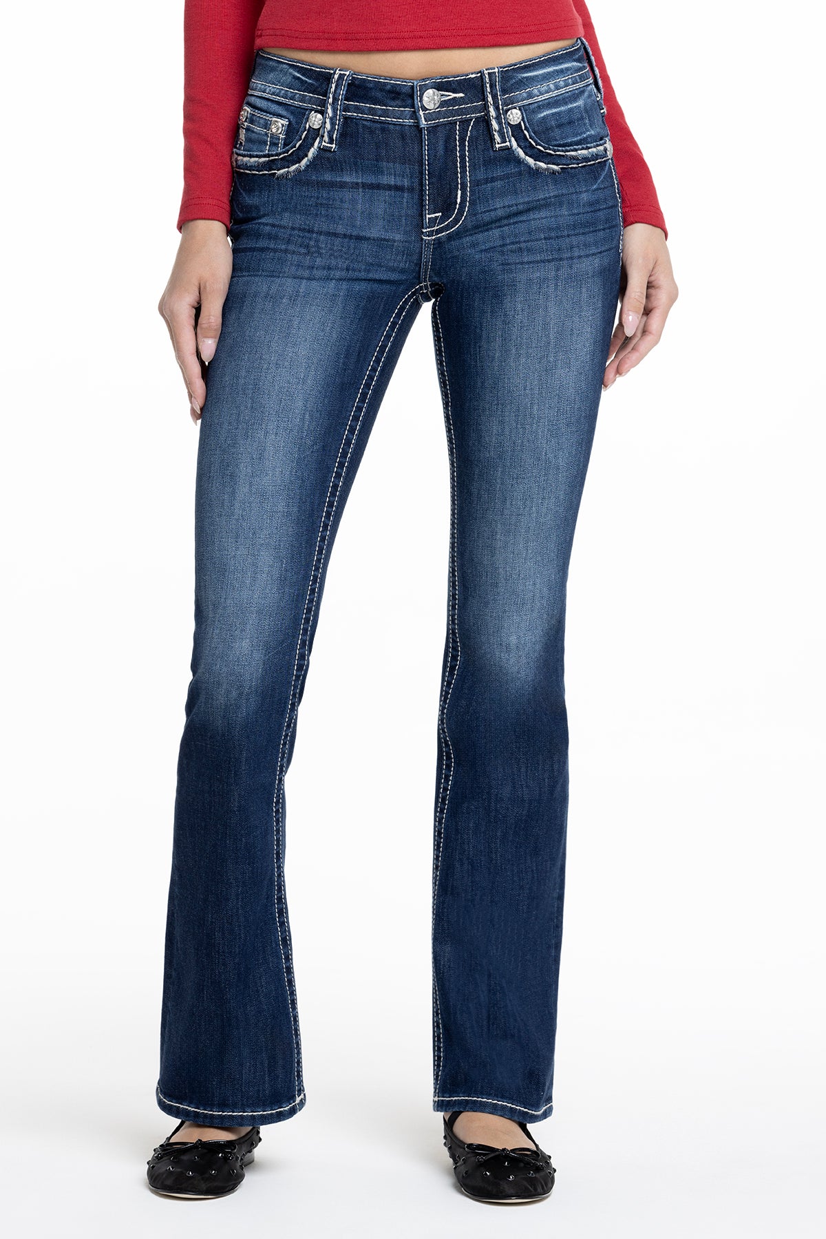 Classic Saddle Stitch Bootcut Jeans - Image 2