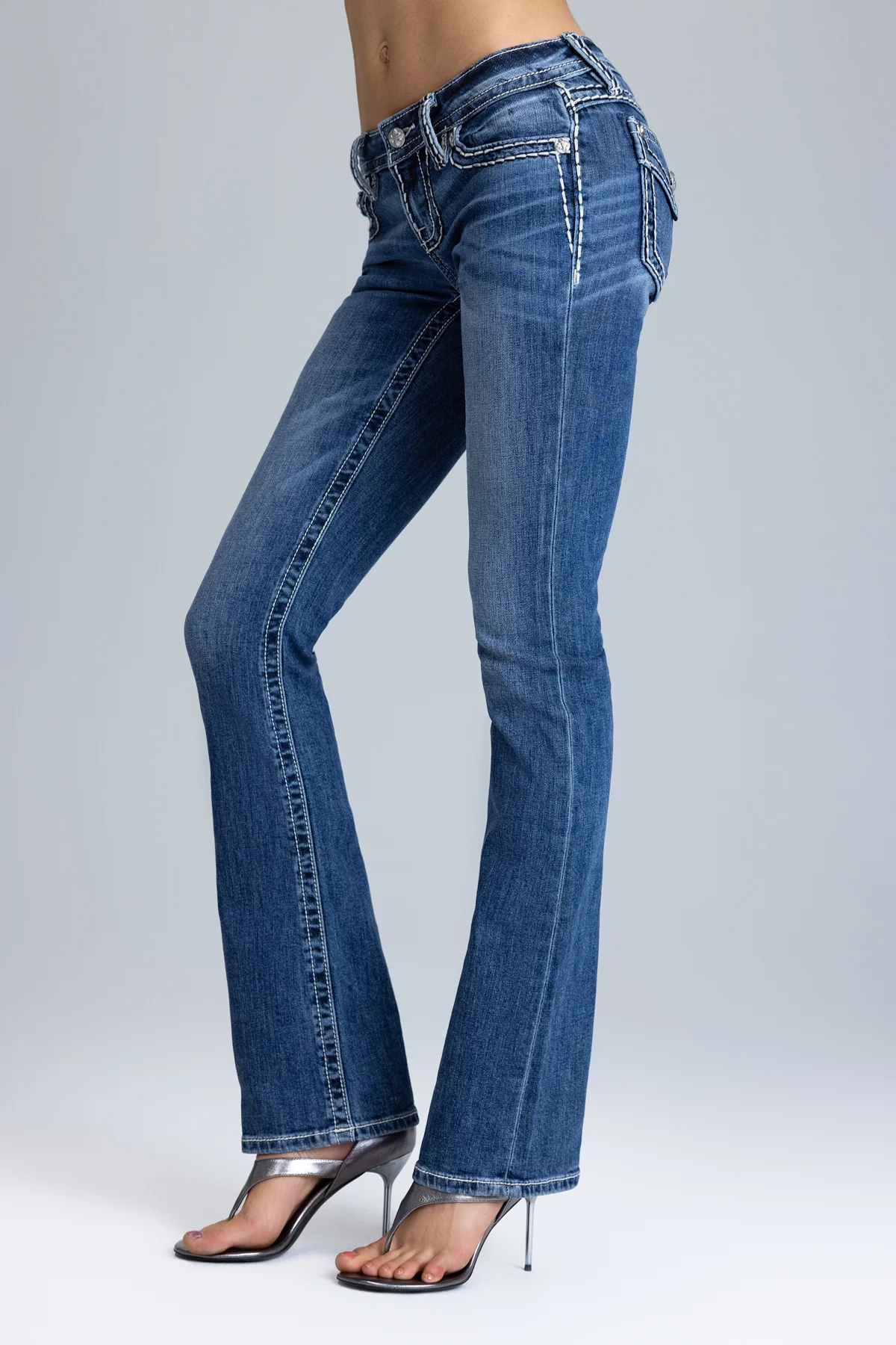 Cleo Stitched Low Rise Bootcut Jeans - Image 11