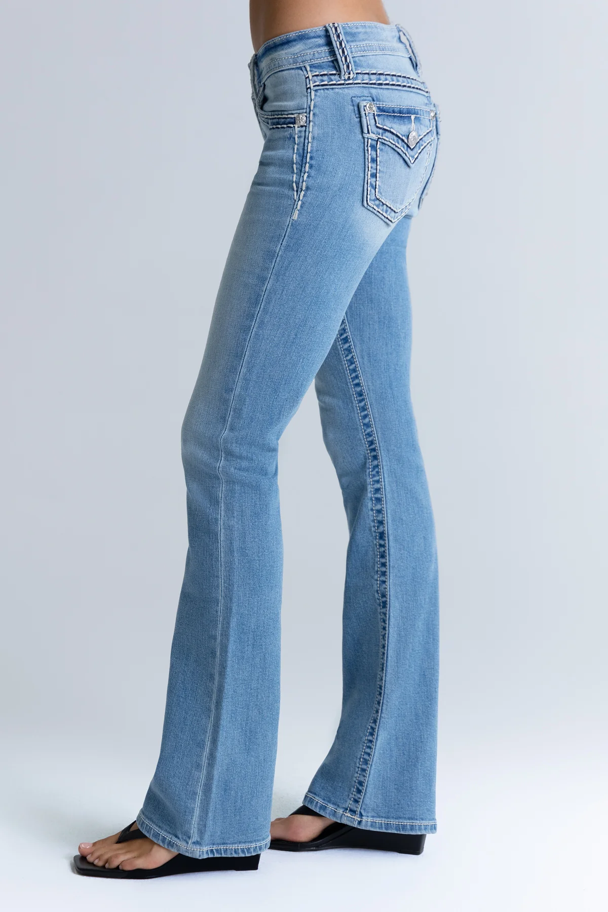 Cleo Stitched Low Rise Bootcut Jeans - Image 4