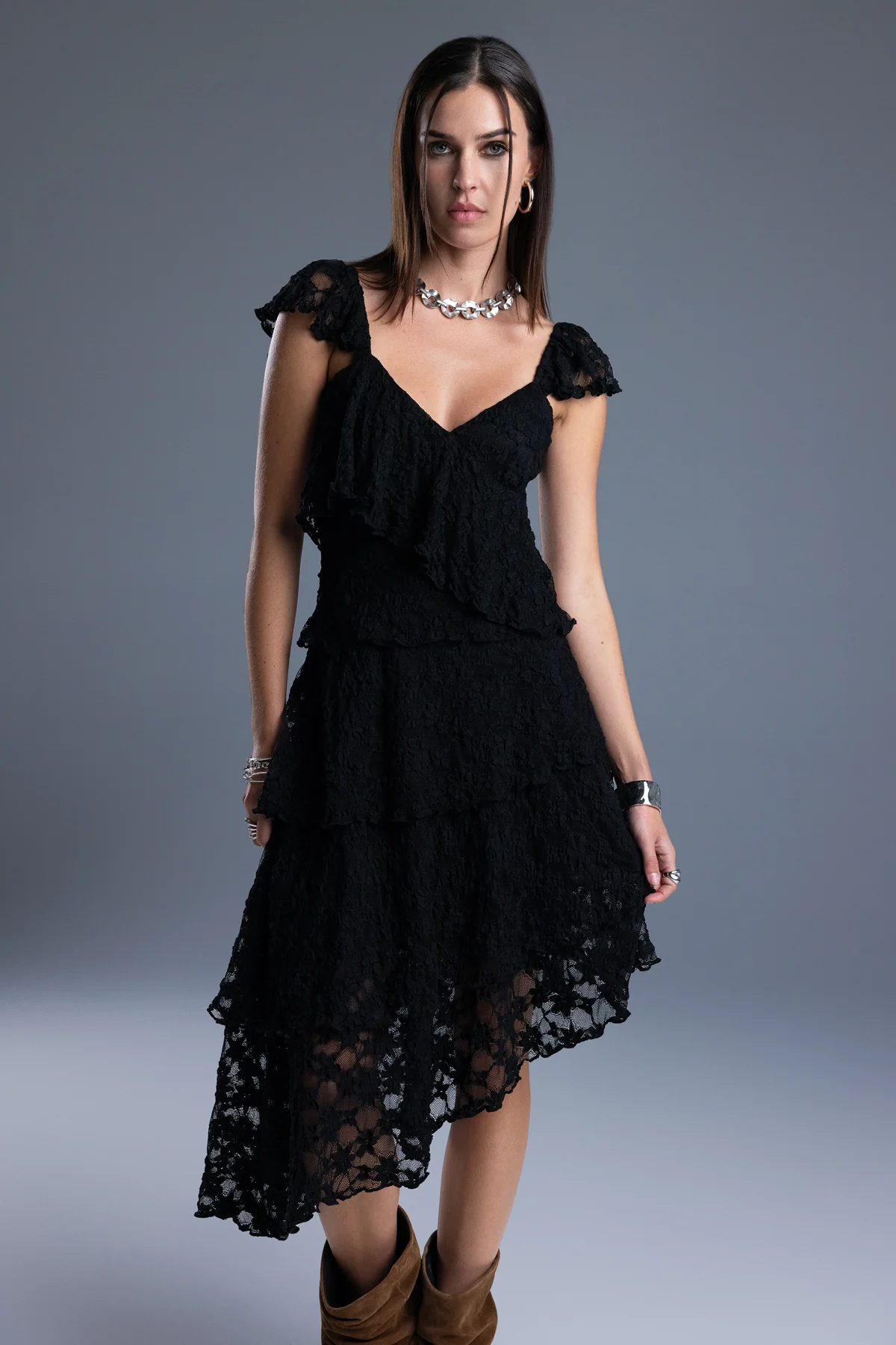 Lara Ruffled Midi Dress - Image 6
