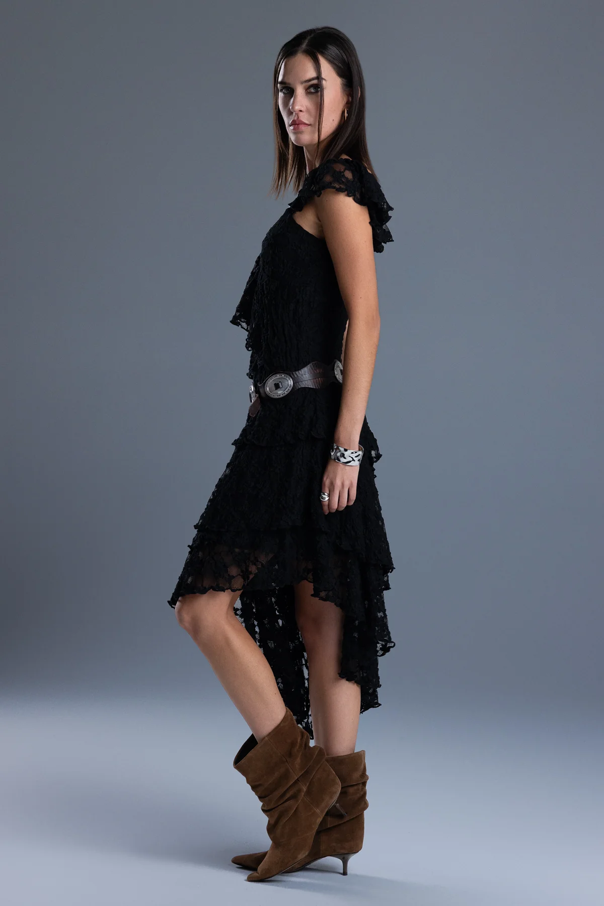 Lara Ruffled Midi Dress - Image 7