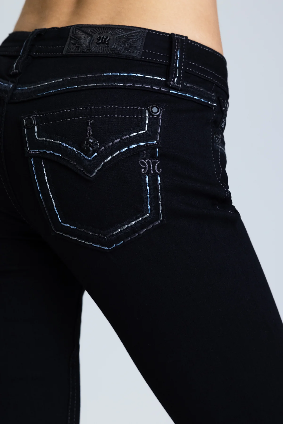 Metallic Classic Black Bootcut Jeans - Image 2