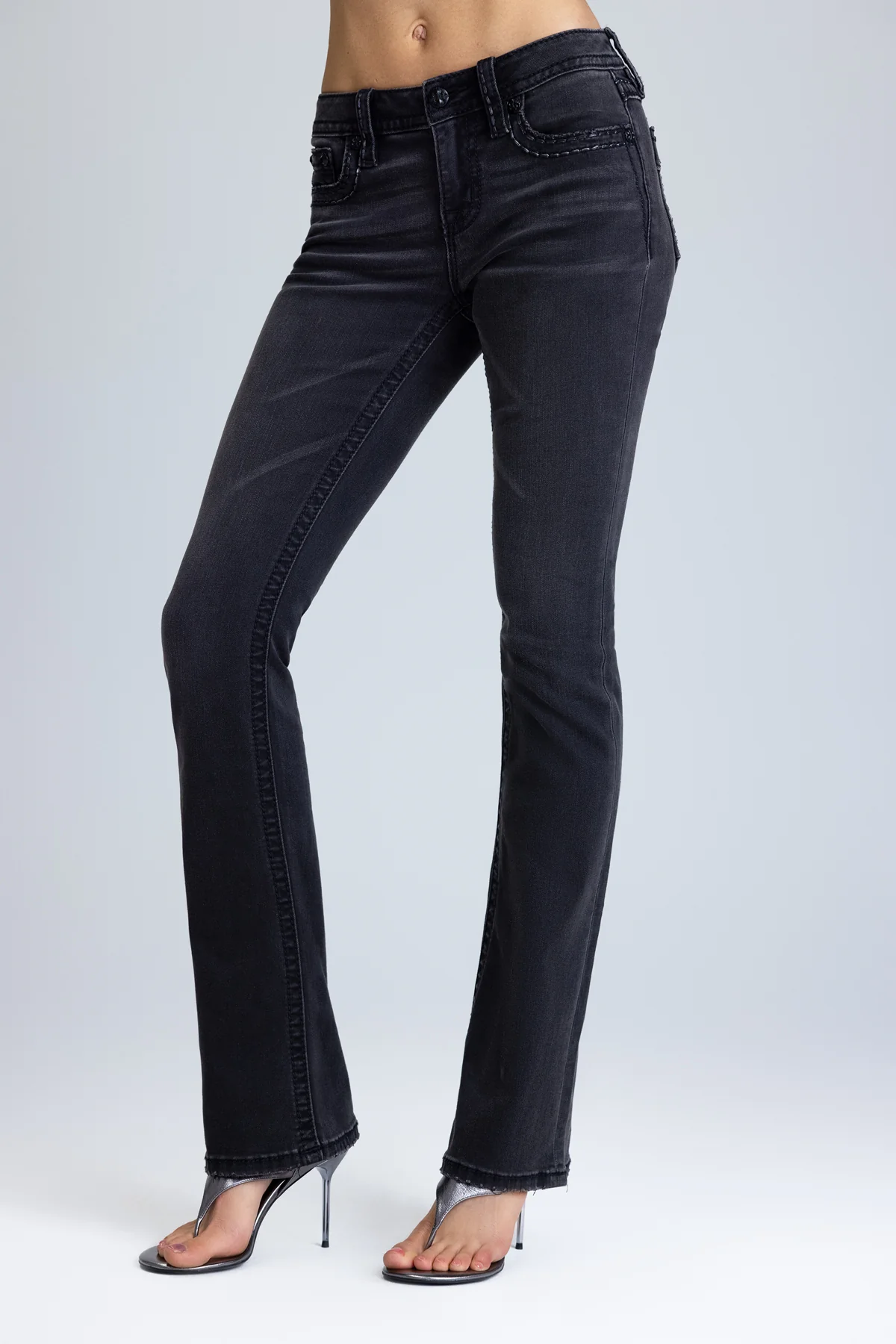 Onyx Stitched Bootcut Jeans - Image 6
