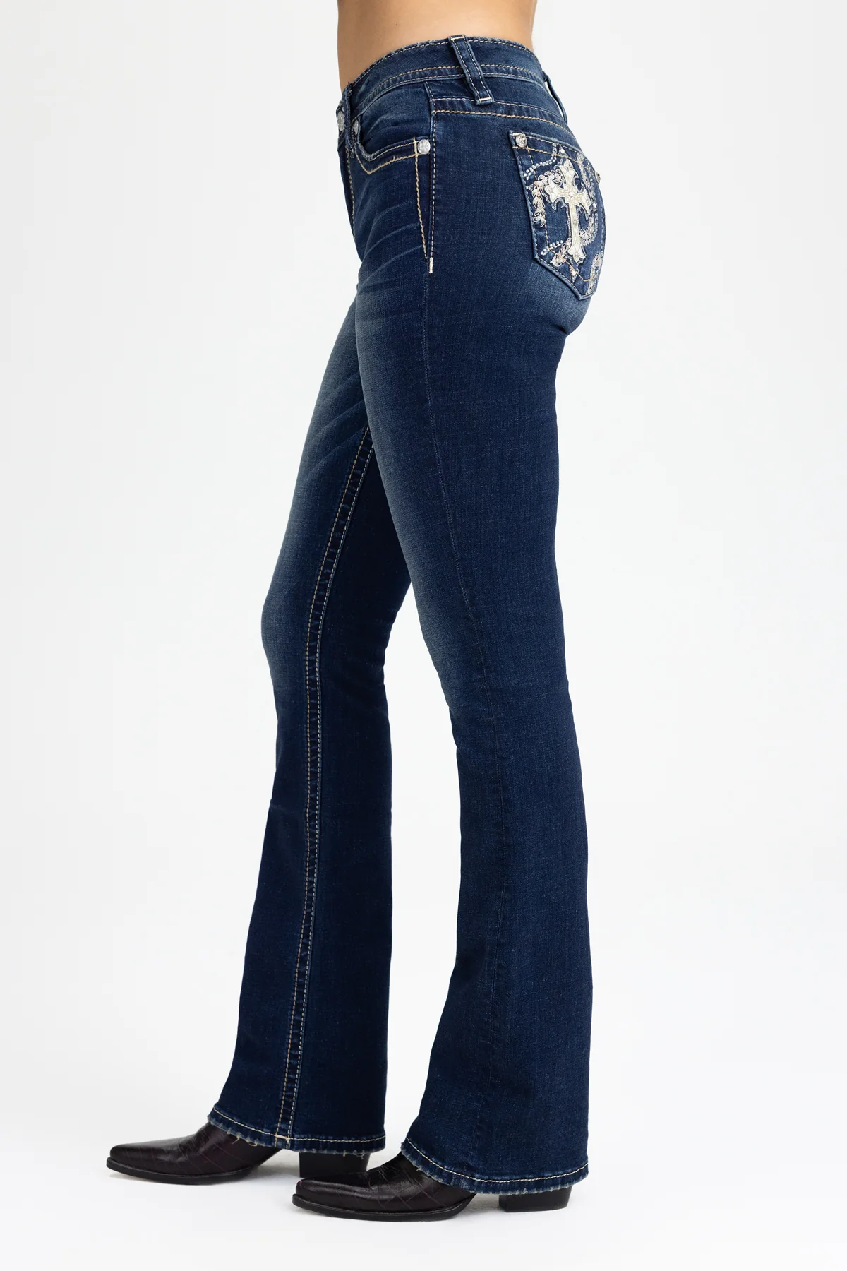 Raelyn Cross Bootcut Jeans - Image 4
