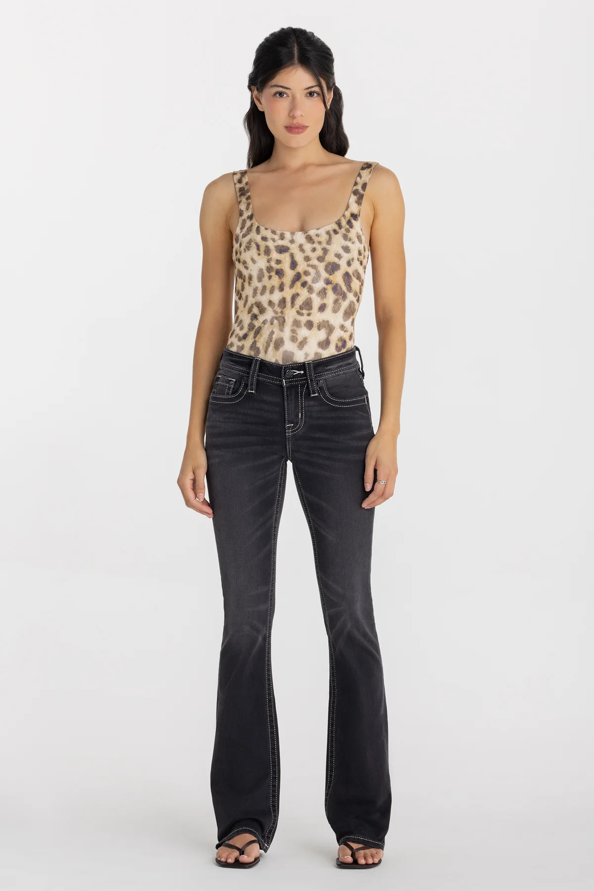 Ziven Wing Stitched Bootcut Jeans - Image 3