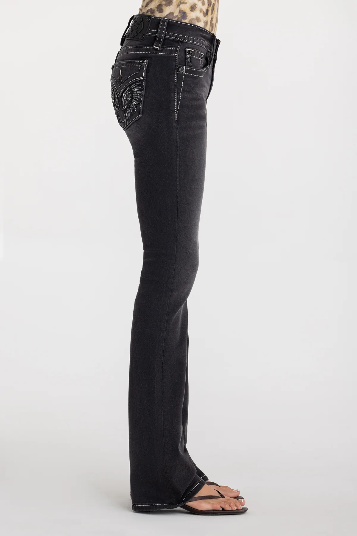 Ziven Wing Stitched Bootcut Jeans - Image 6